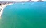 Las Palmas beach in San Felipe Baja California - wide view to downtown